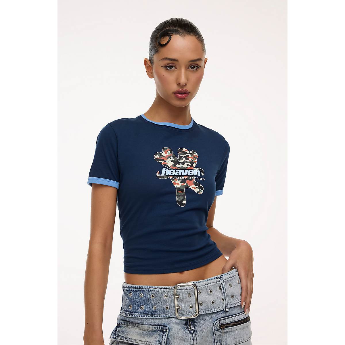 Marc Jacobs Heaven Logo Baby Tee T-Shirt Dam Marinblå | YES-560421